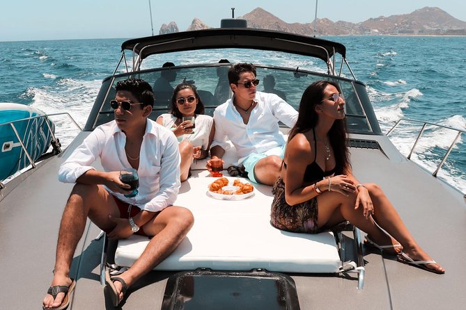 3Hr Private Yacht Cruise in Cabo As if you were aboard your own Private Yacht.Al - The Food, Open Bar, and Onboard Service