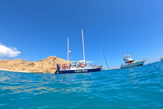Cabo Blue Snorkeling Cruise, Open Bar and Lunch in Cabo San Lucas - Pelican Rock and Lovers Beach from the boat