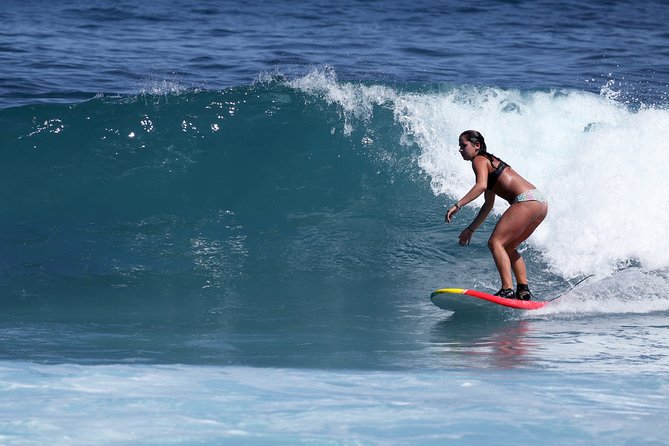 Cabo full day surf lesson and offroad baja beach adventure - Starting in white water before riding small waves