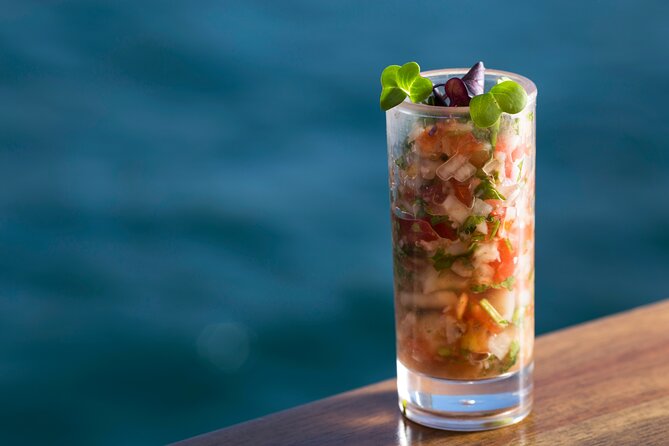 Cabo San Lucas Luxury Sailing Yacht and Dinner with a Chef - Dinner with shrimp, beef, salad, and dessert