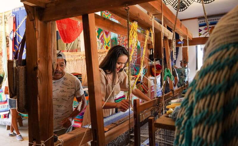 Cabo: Todo Santos Tour with Camel Ranch, Tequila and Lunch - Watching rugs take shape near Pescadero