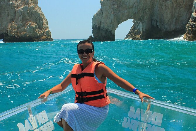 Crystal Clear Boat Tour in Los Cabos - Riding the transparent boat toward El Arco