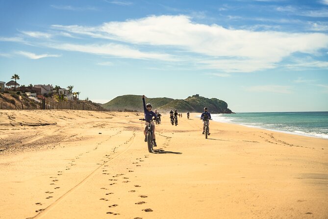 Electric Bike and Beach Camel Ride with Mexican Buffet Lunch - Meeting the camels at the ranch