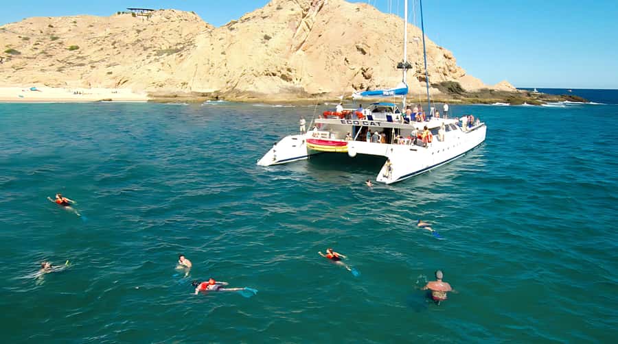 Los Cabos Catamaran: Iconic Sunset Cruise with Drinks & DJ - The floating Lily Pad mat and time in the water
