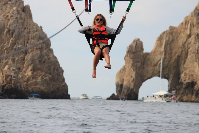 Los Cabos Parasailing Adventure Skybound over Cabo San Lucas Bay - Safety, crew support, and the group size