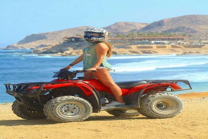 Los Cabos Single or Double ATV Beach and Desert Tour - Reaching the beach at Playa Migrino