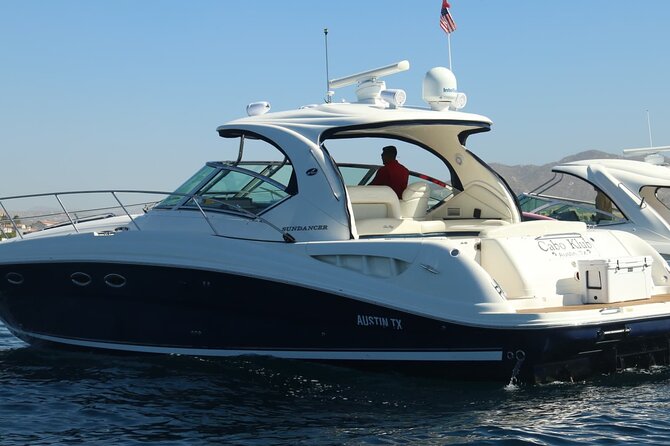 Luxury Yacht Tour in Los Cabos 45FT SeaRay Sundancer - Lover’s Beach brings calmer water and useful gear
