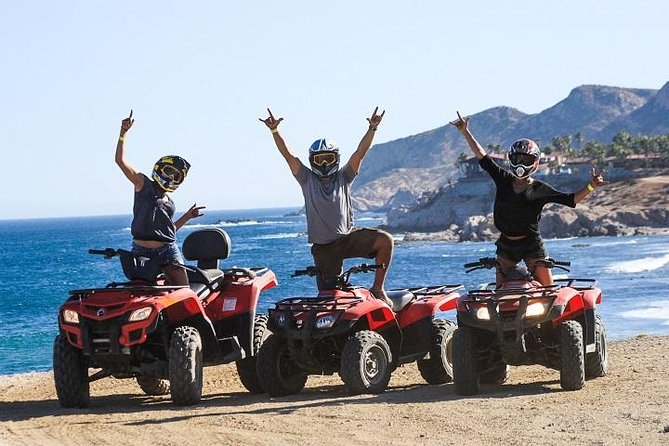 Off Road Runners - Double Rider - Dry plains, ocher hills, and blue coastal views