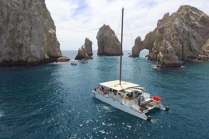 Private Catamaran Snorkeling Cruise in Los Cabos - Leaving the marina and cruising Cabo’s famous sights