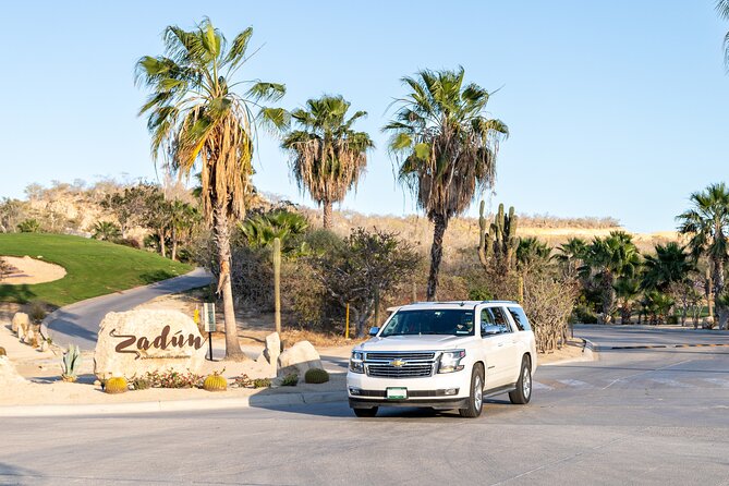 Private SUV Round-Trip from Airport to Hotels in Puerto Los Cabos - The meeting point at umbrella #5