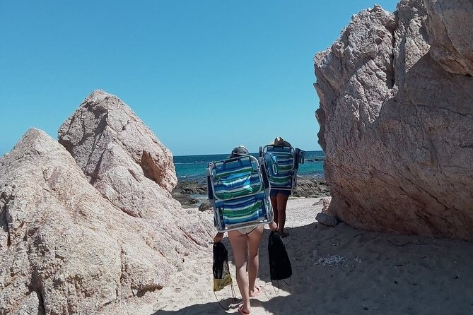 Snorkel Adventure and Hike to a Hidden Beach - Setting up chairs, shade, and a simple beach lunch