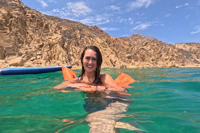 Snorkel Tour in private Trimarán in Los Cabos - Lovers Beach and Pelican Rock from the water
