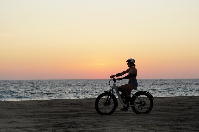 Sunset E-bike Beach Ride with Mexican Dinner and Margaritas - Learning the e-bike before the sand