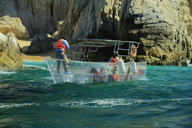 Tour to Arch in the only Clear Boat in Cabo Cruise Hotel PICKUP! - Guides, Captains, and the Feel Onboard