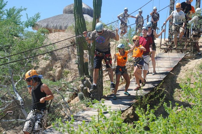 Ziplines and Rappelling at Costa Azul - The suspension bridge and kids’ Tarzan swing